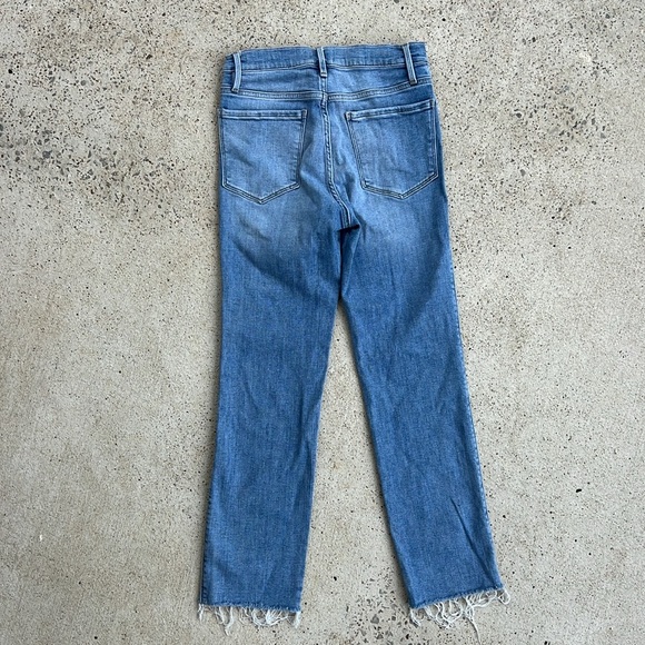 FRAME Le Sylvie High Waist Raw Hem Crop Jeans Overturn Wash Waist 27 - Picture 10 of 12